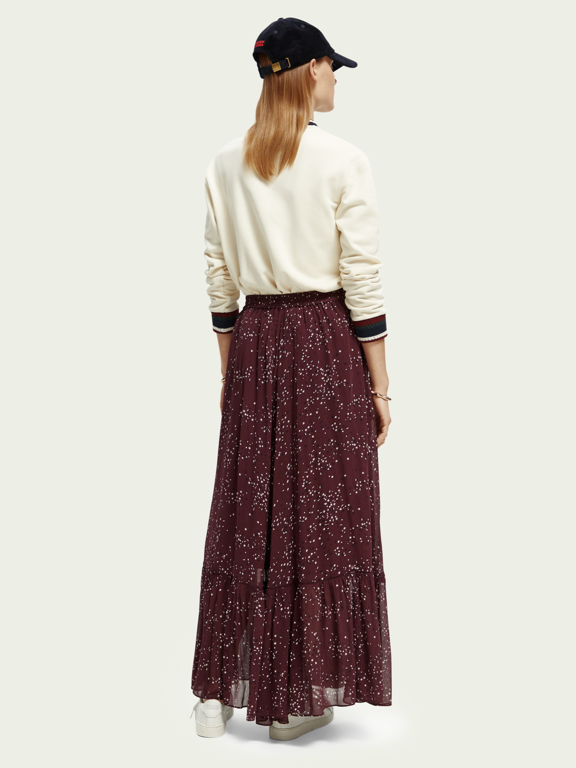 Tiered Printed Chiffon Maxi Skirt | scotch & soda outlet