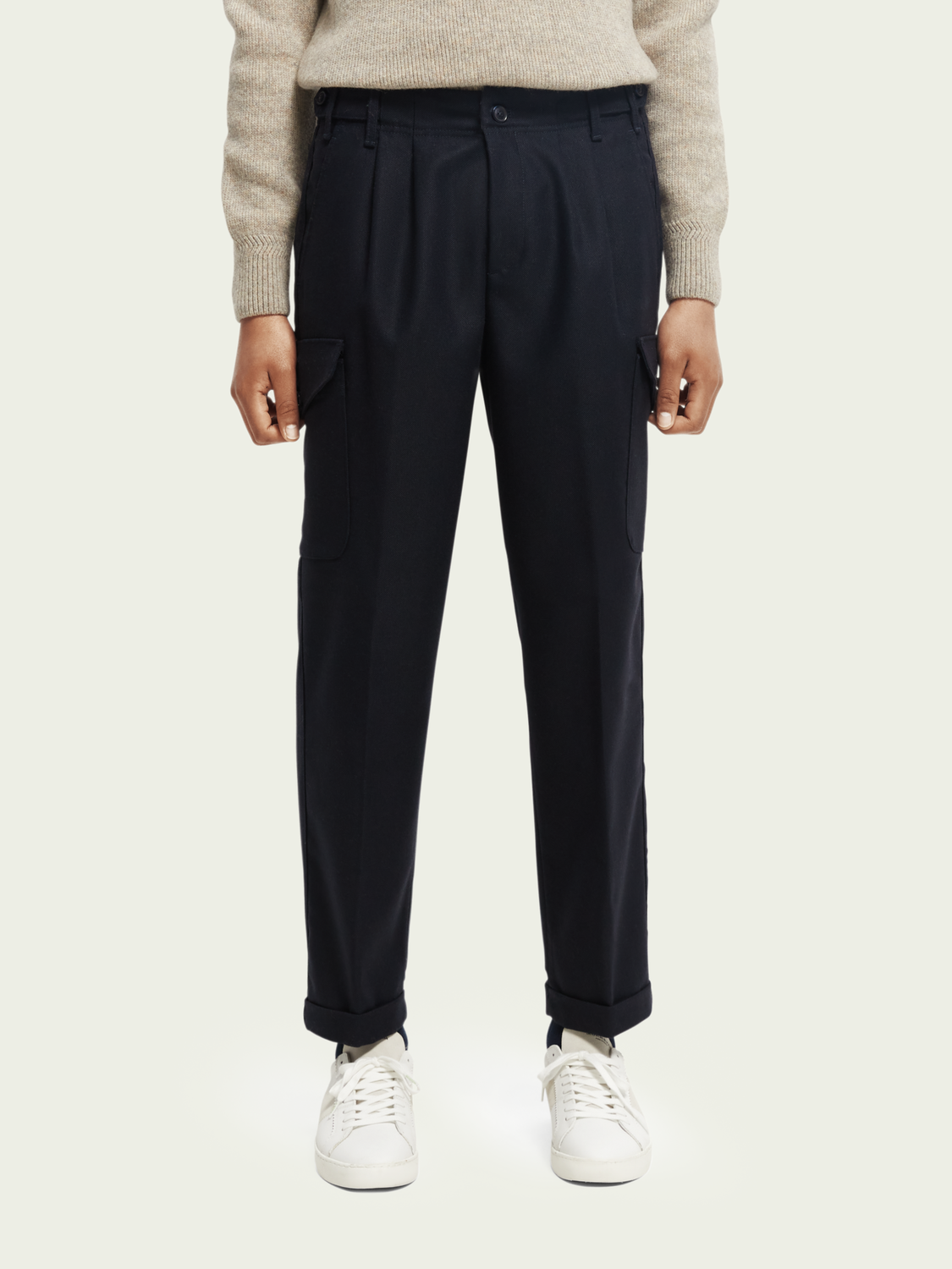 Wool-Blended Cargo Trousers | Scotch And Soda Outlet