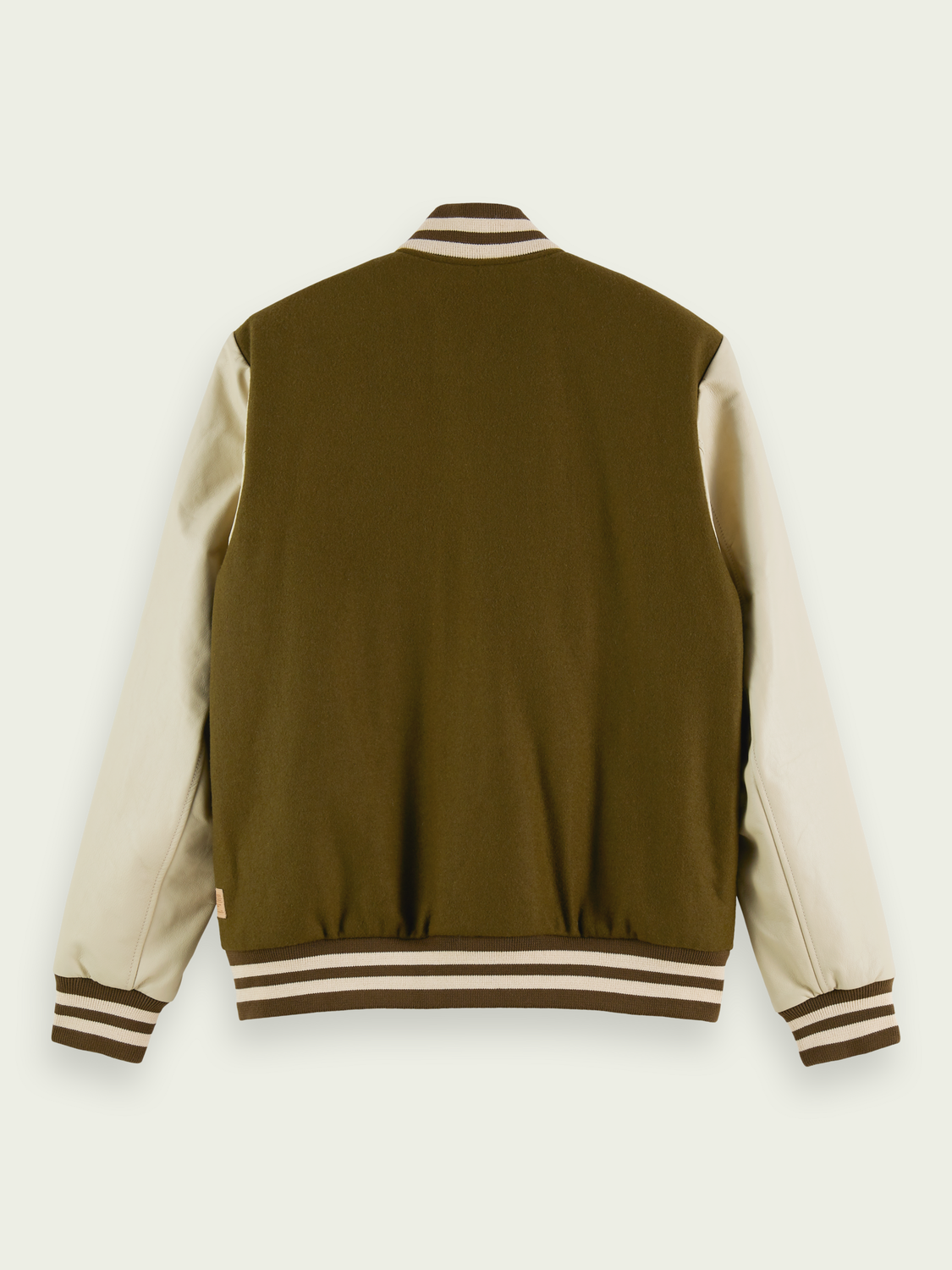 Wool-Blended Leather-Sleeved Varsity Jacket | Scotch And Soda Outlet