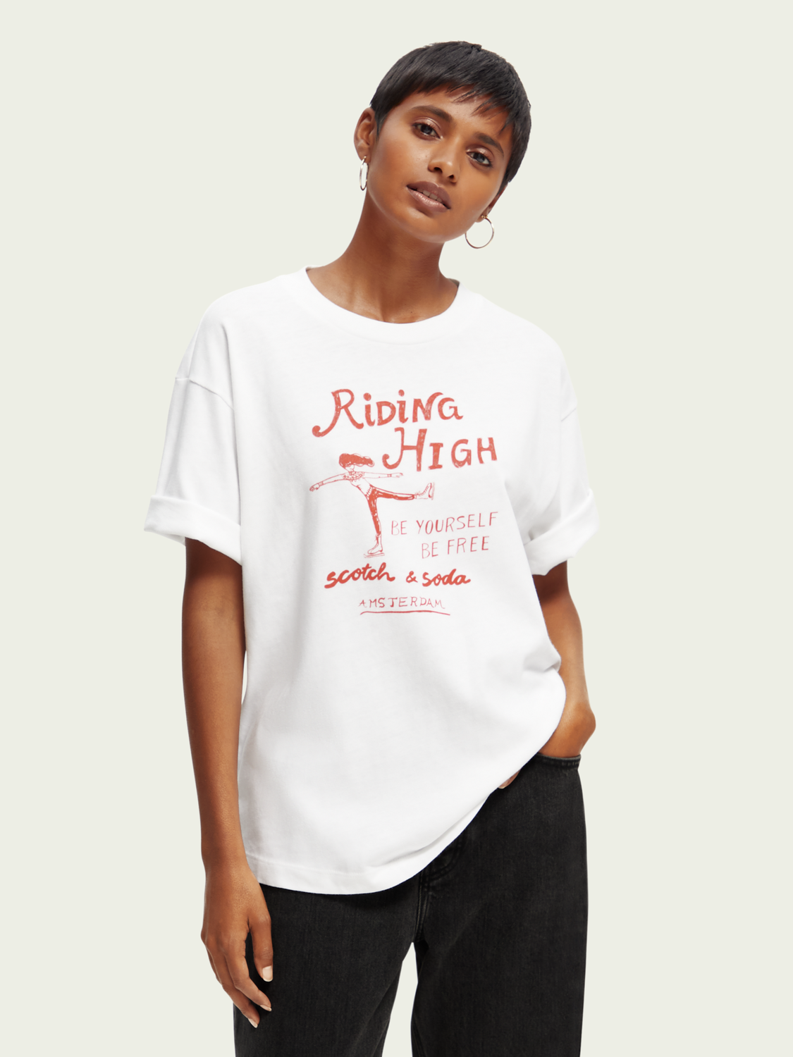 Loose Fit Organic Cotton Artwork T-Shirt | scotch & soda outlet