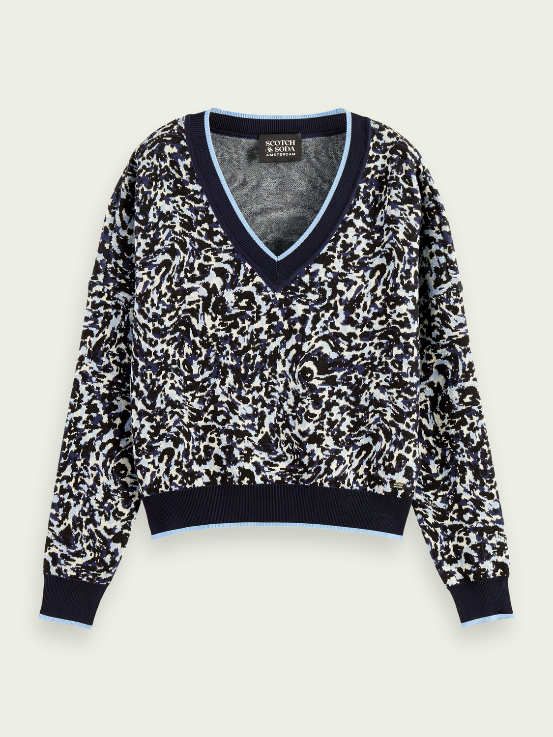 Loose-Fit Organic Jacquard Knit Sweater | scotch & soda outlet