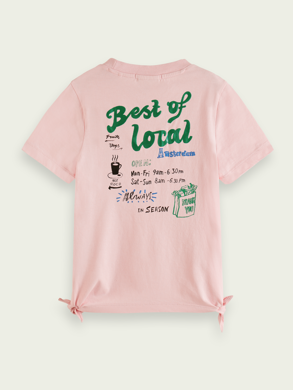 Artwork & Knotted Hem Organic Cotton T-Shirt