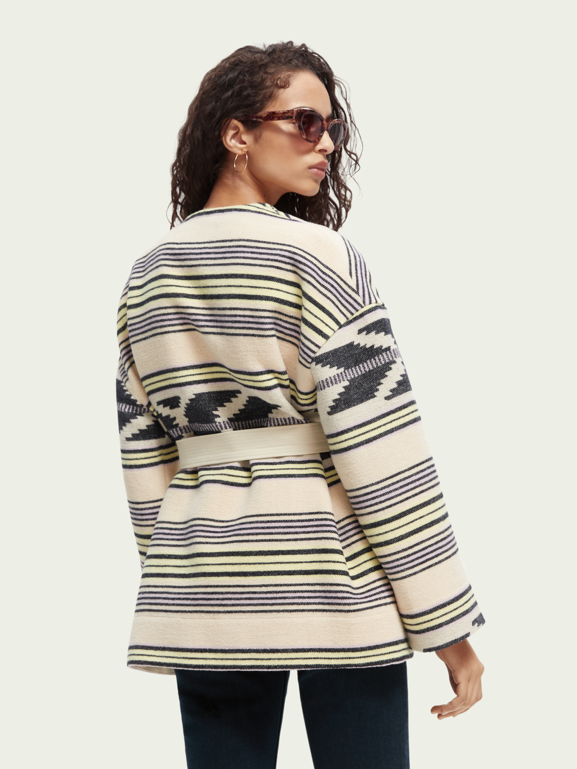 Ikat Jacquard Belted Coat | scotch & soda outlet