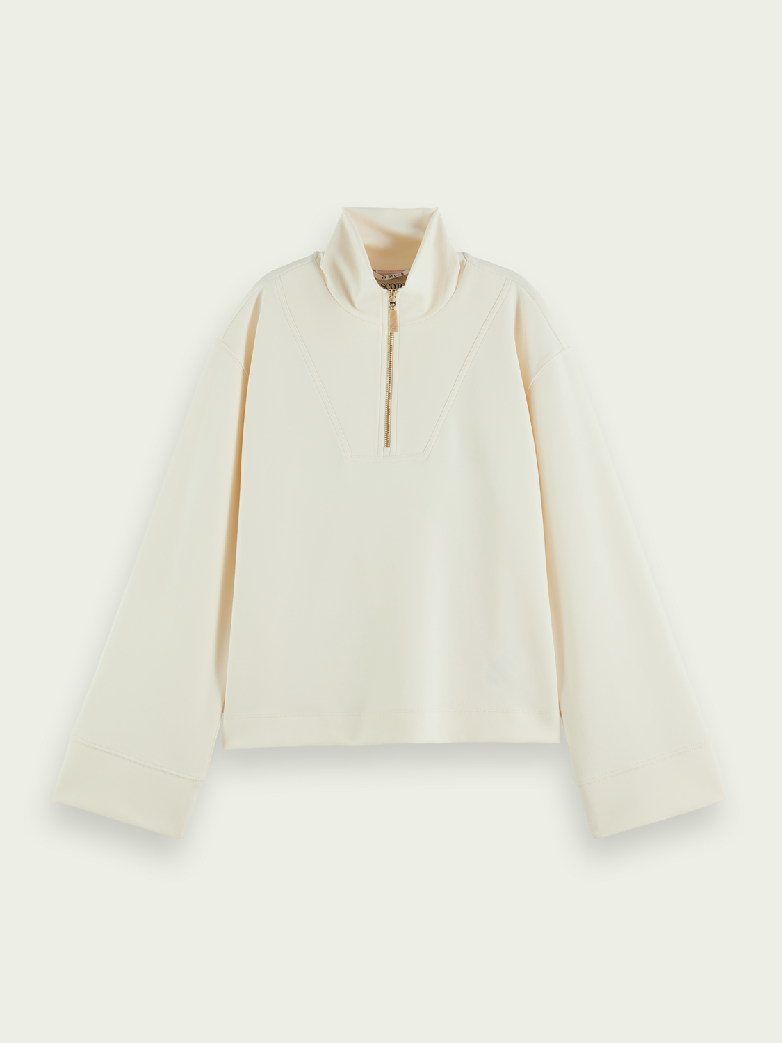 Half-Zip Trumpet-Sleeved Sweatshirt | scotch & soda outlet