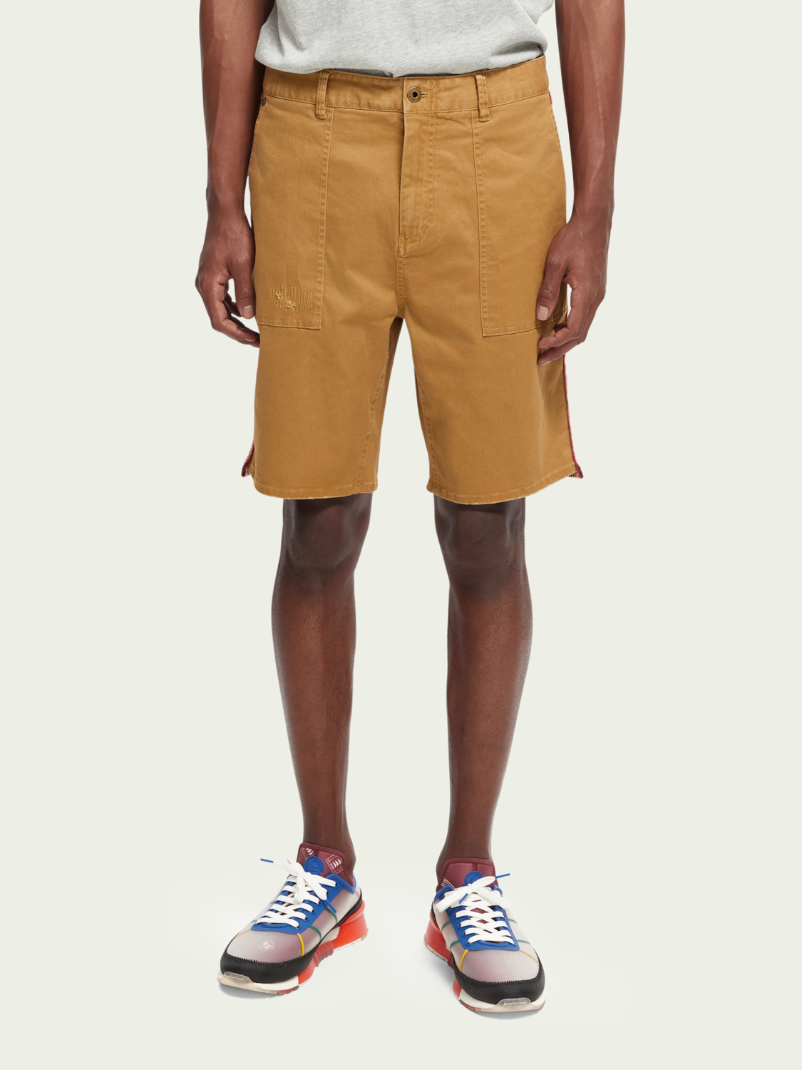 Relaxed-Fit Organic Cotton Shorts With Tape Detail | Scotch And Soda Outlet