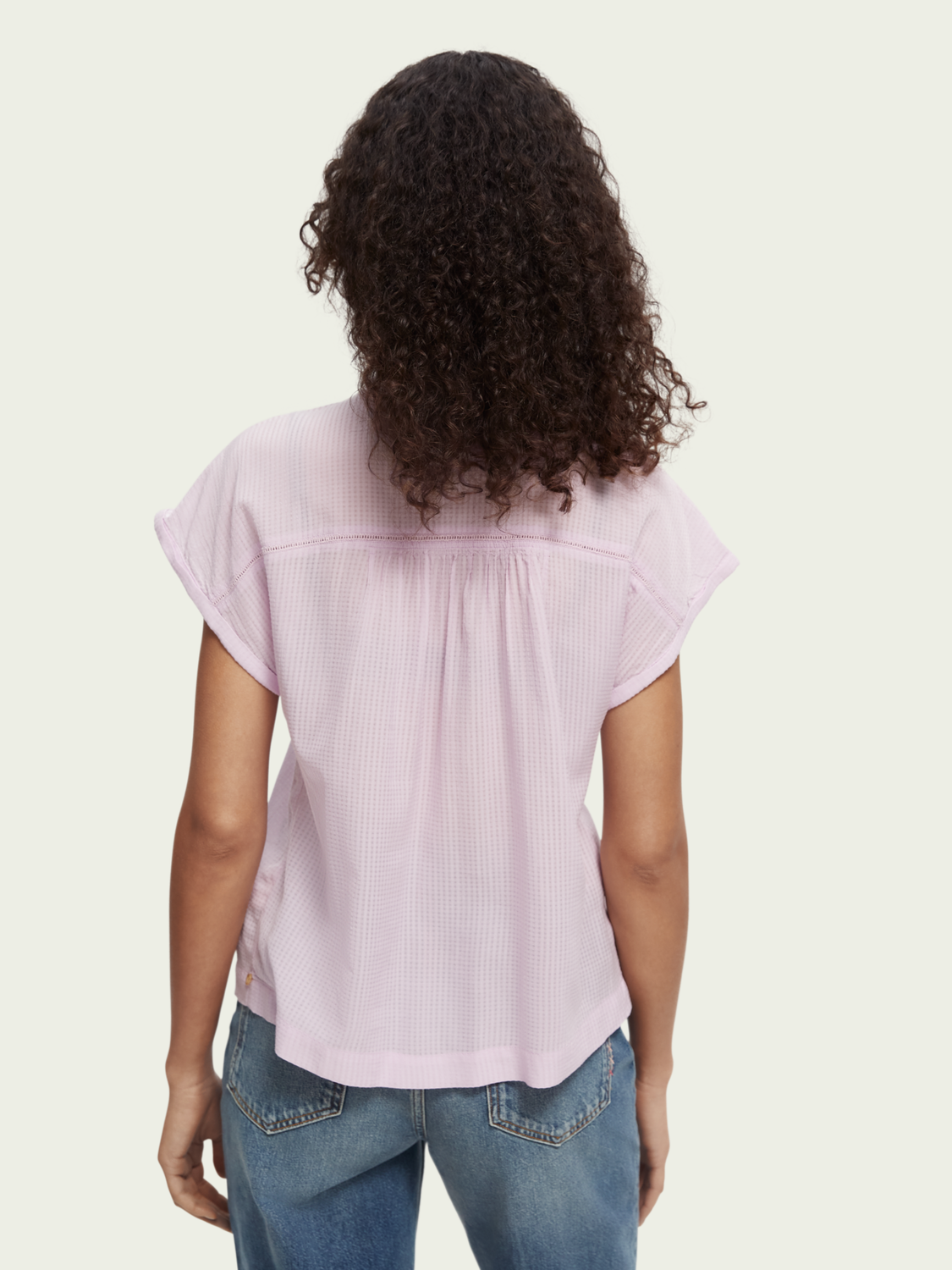 Relaxed-Fit Short-Sleeve Shirt With Tie-Neck | scotch & soda outlet