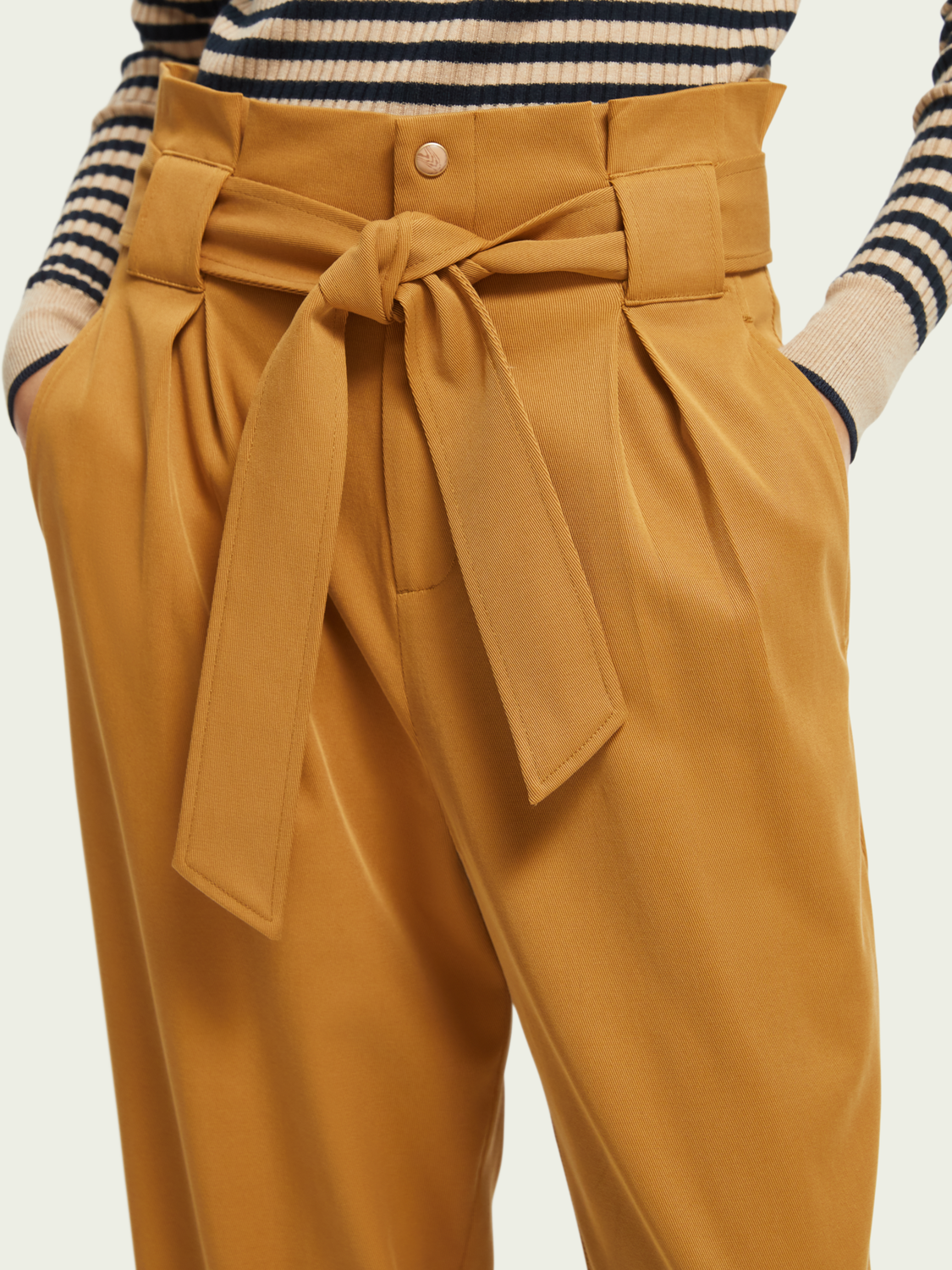 The Daisy High-Rise Straight-Leg Paper Bag Trousers | scotch & soda outlet