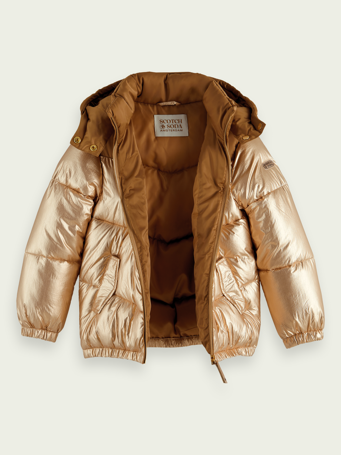 Metallic Colour Block Puffer Jacket