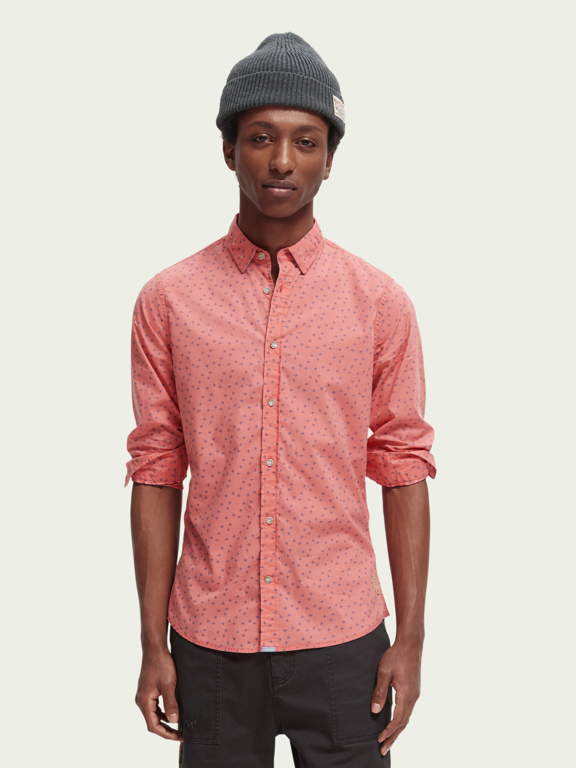 Slim-Fit Printed Poplin Shirt | Scotch And Soda Outlet