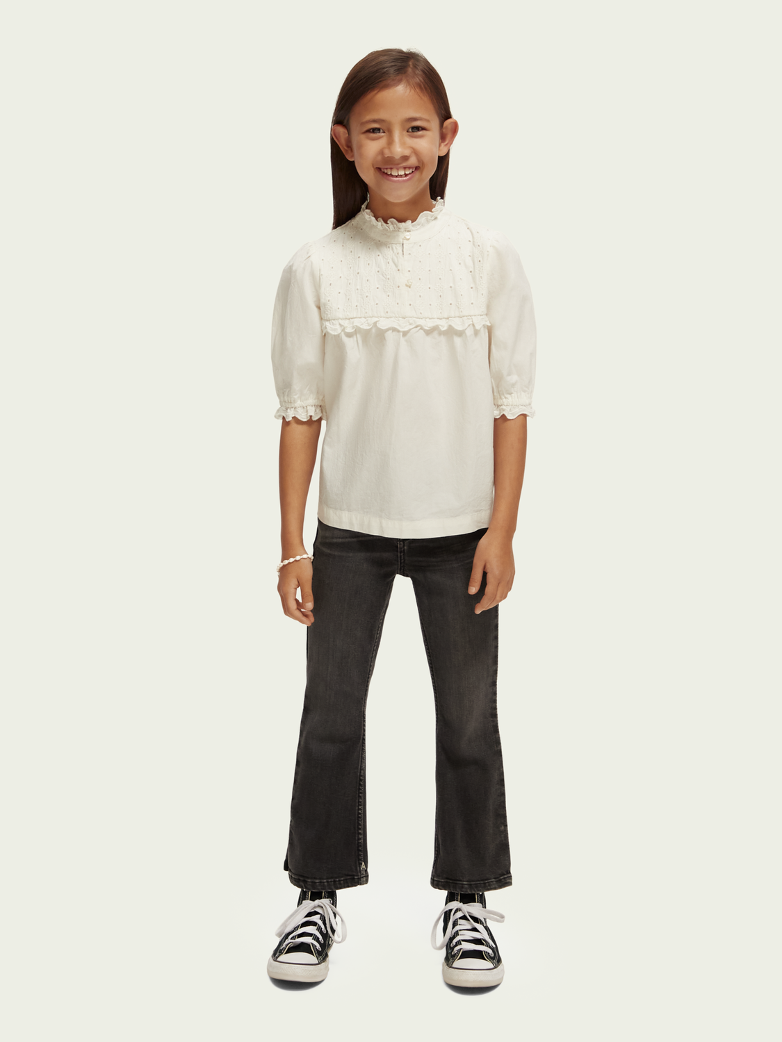 Short-Sleeved Broderie Anglaise Top