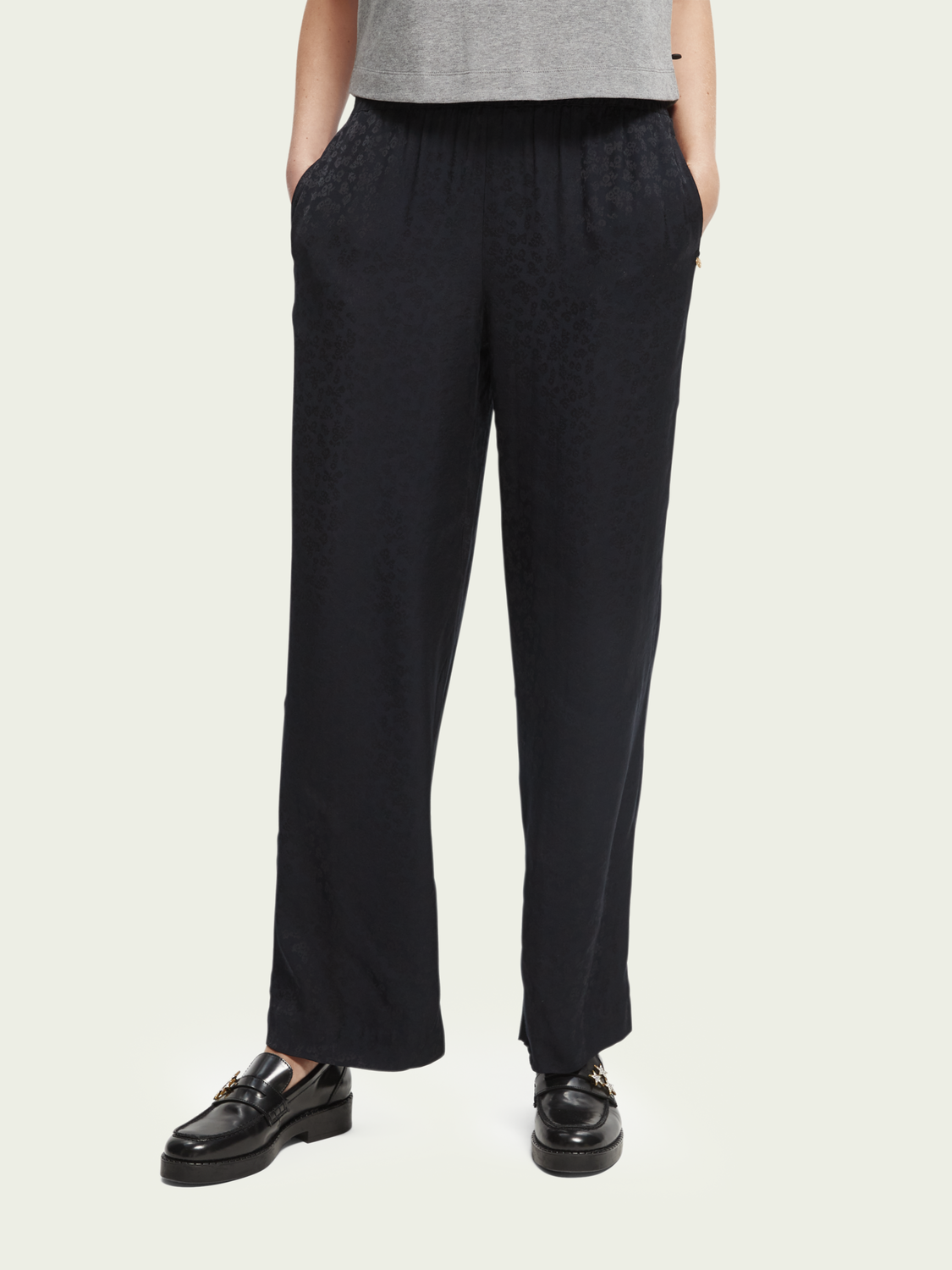 Gia Mid-Rise Wide-Leg Elasticated Trousers | scotch & soda outlet