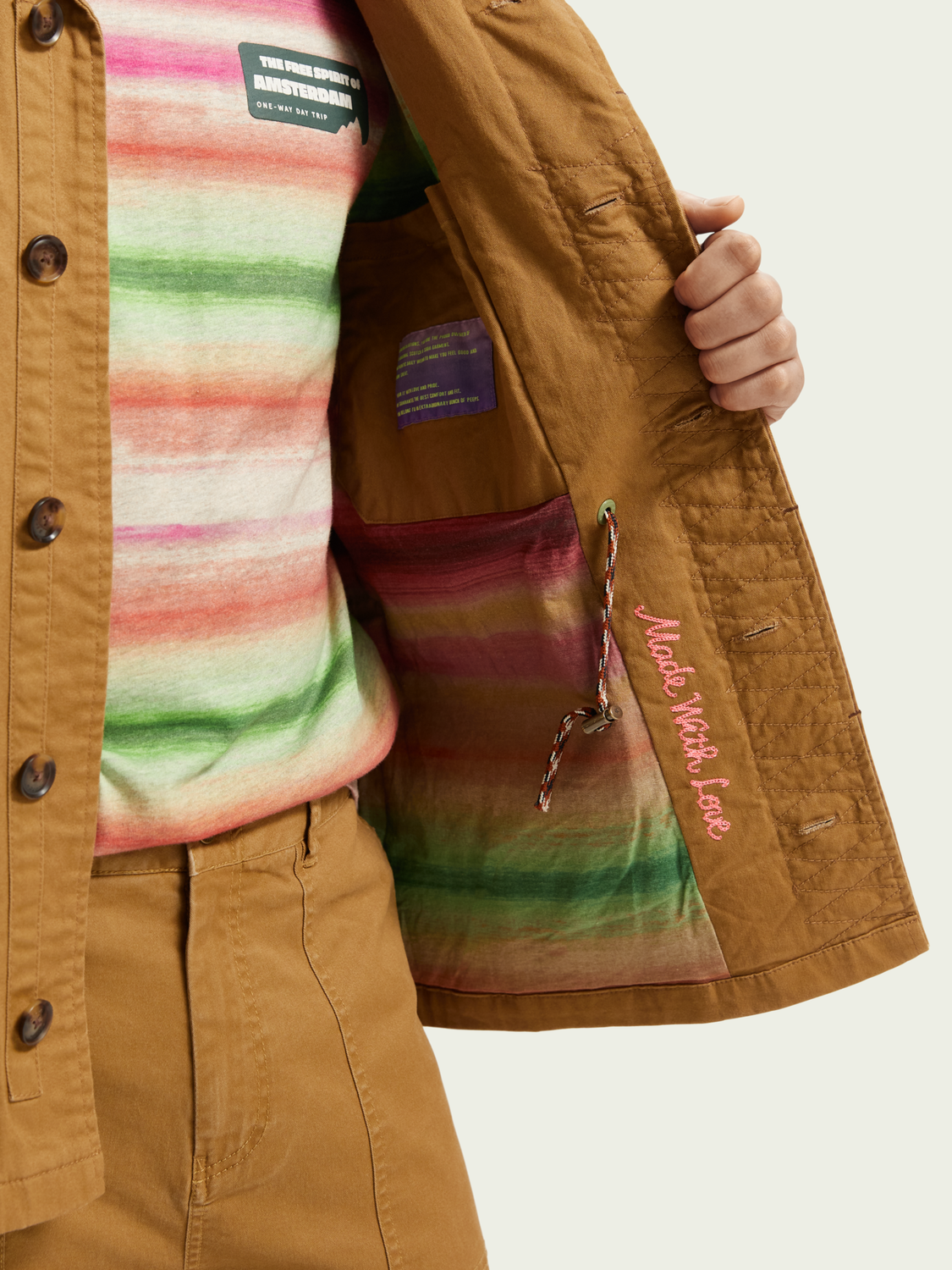 Contrast-Trimmed Army Jacket | Scotch And Soda Outlet