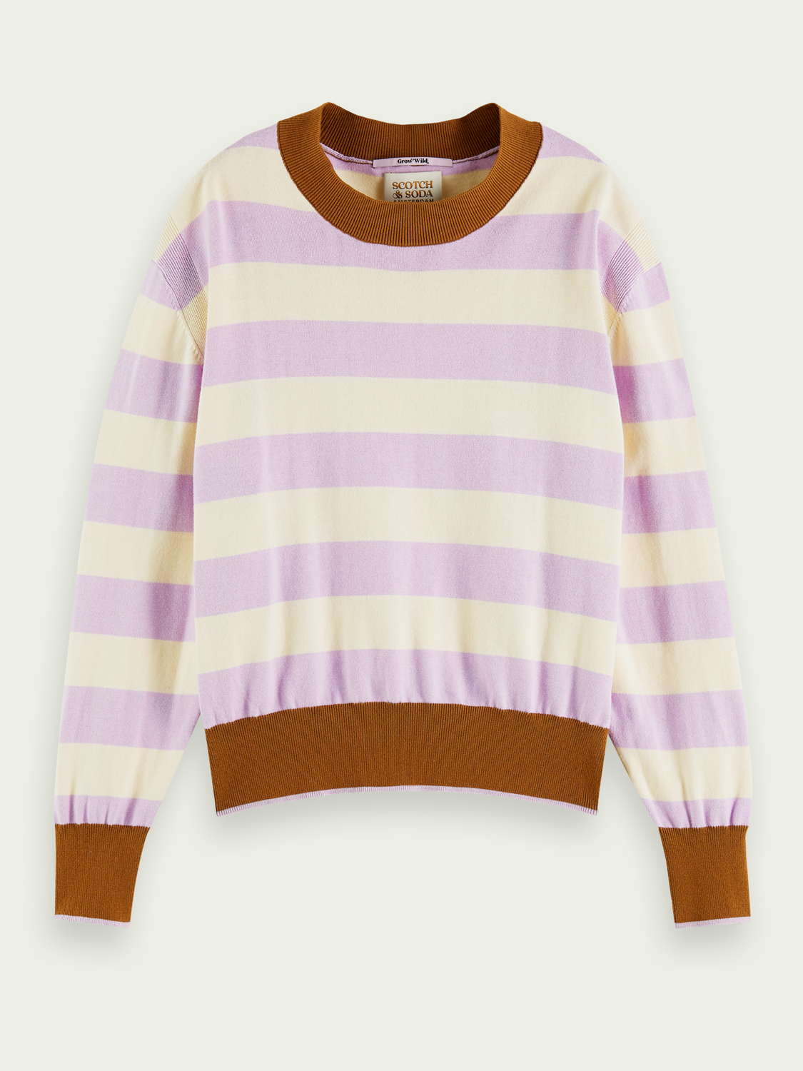 Striped Organic Cotton Sweater | scotch & soda outlet