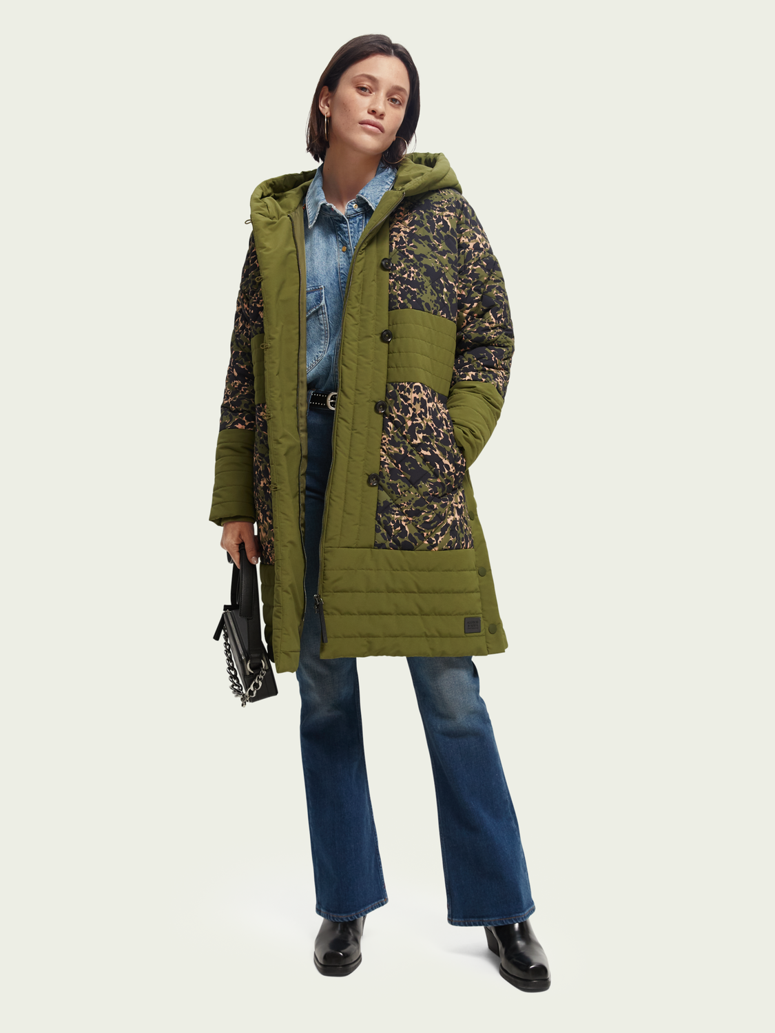 Quilted Animal Print Parka | scotch & soda outlet