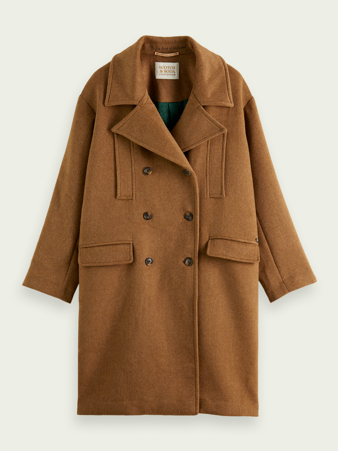 Brushed Double-Breasted Coat | scotch & soda outlet