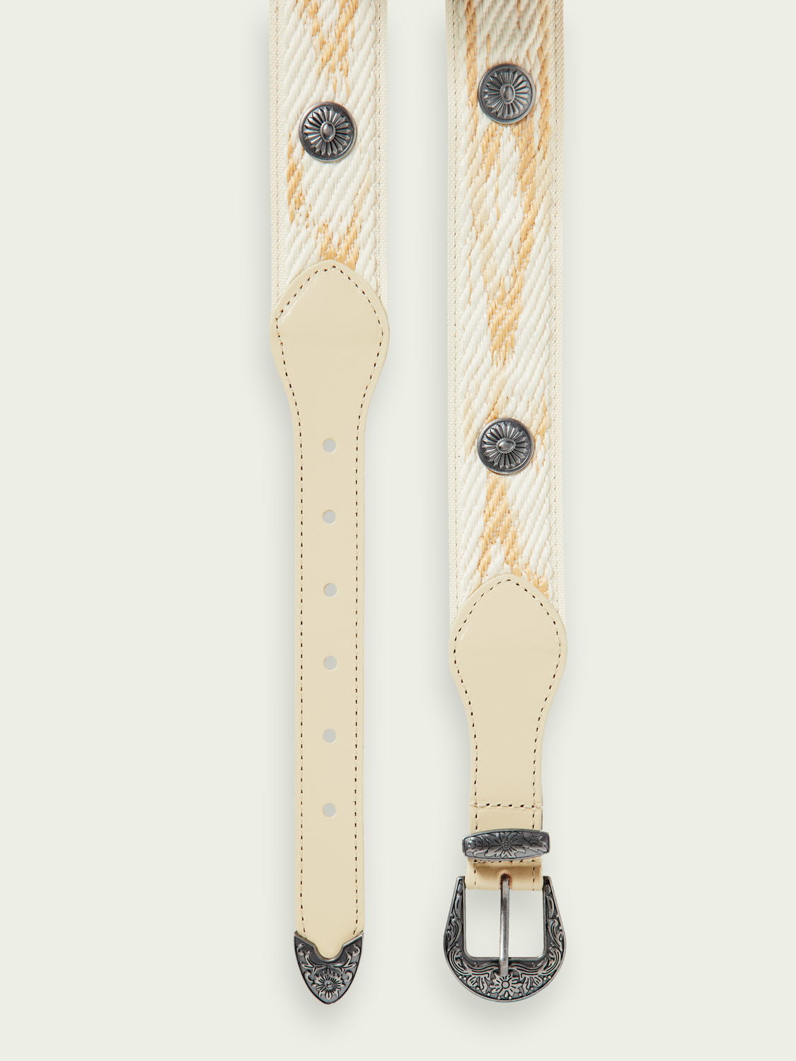 Patterned Western Leather Belt | scotch & soda outlet