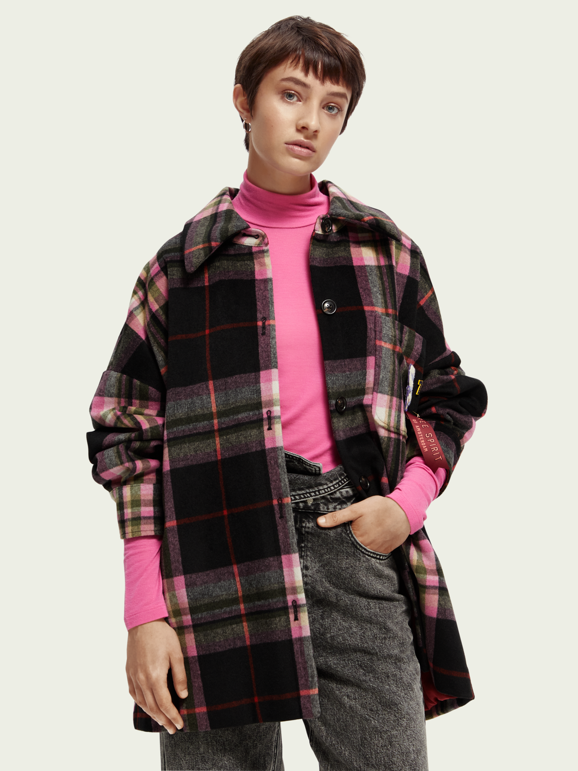 Padded Checked Wool-Blended Overshirt | scotch & soda outlet