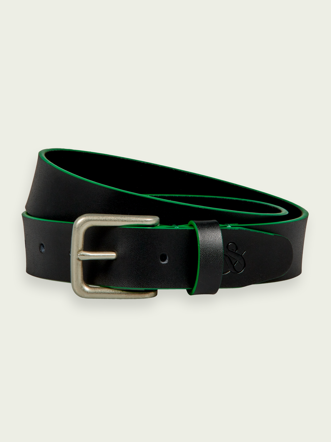 Leather Contrast Trimmed Belt