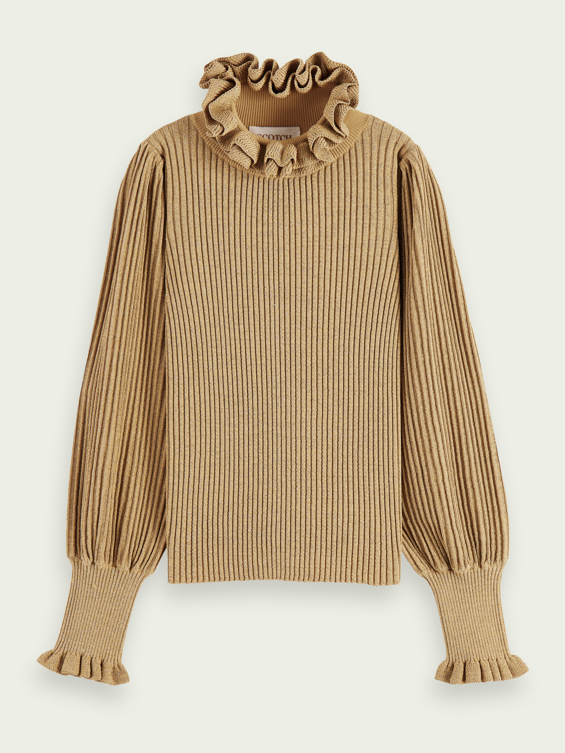 Voluminous Sleeved Ruffled Sweater