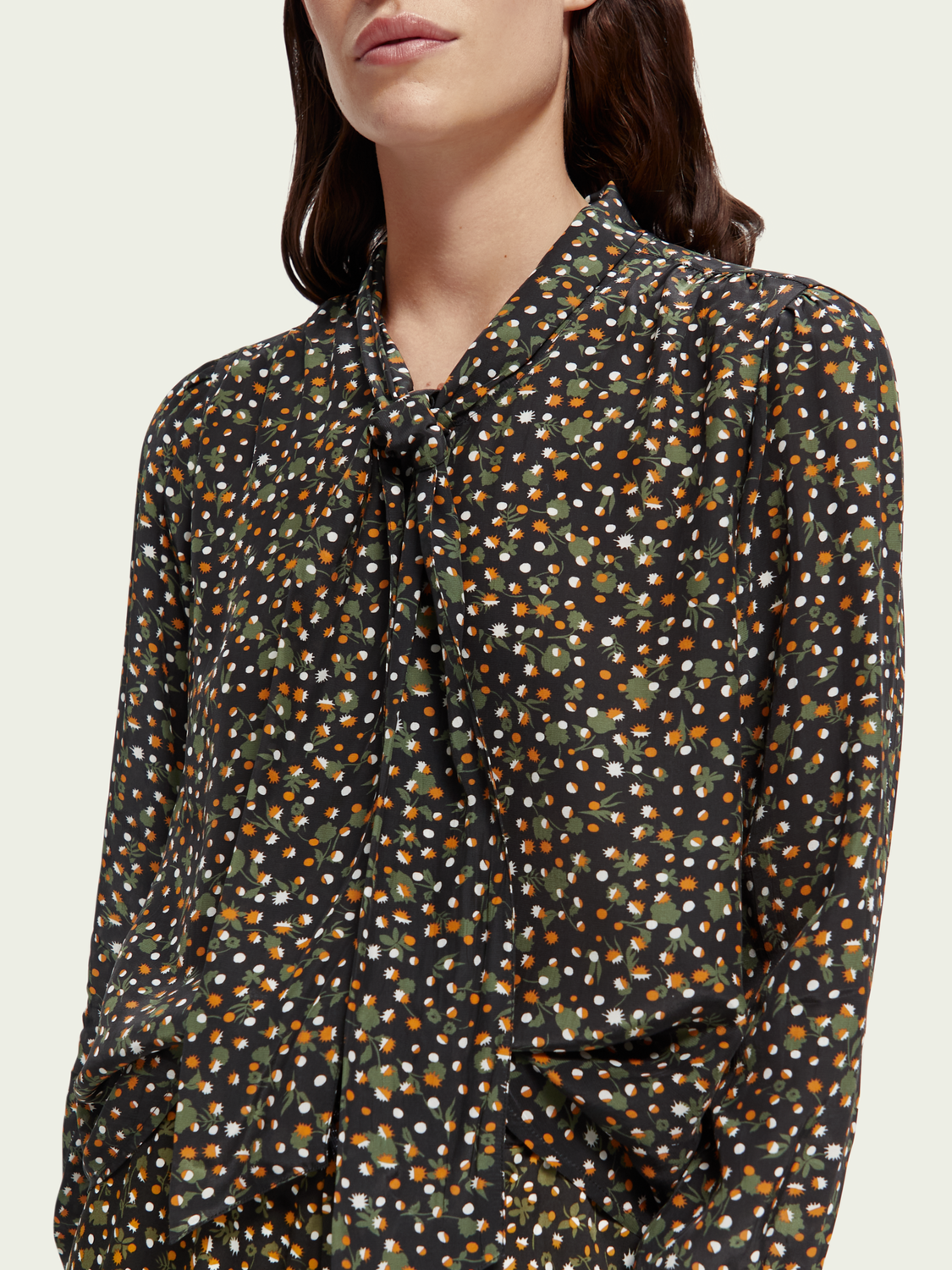 Lightweight Shirt With Ribbon Collar | scotch & soda outlet