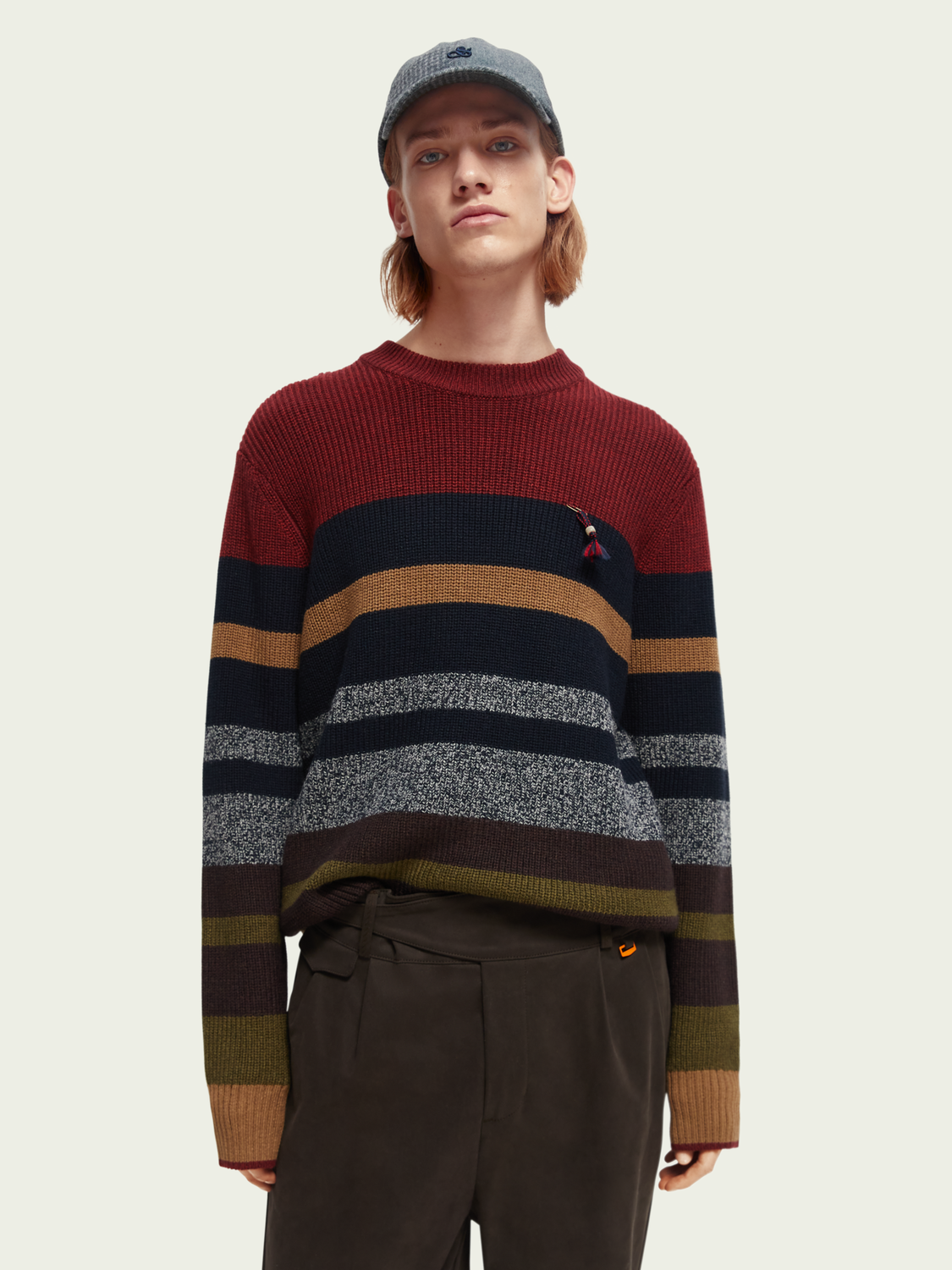 Striped Relaxed Rib Knit Sweater | Scotch And Soda Outlet