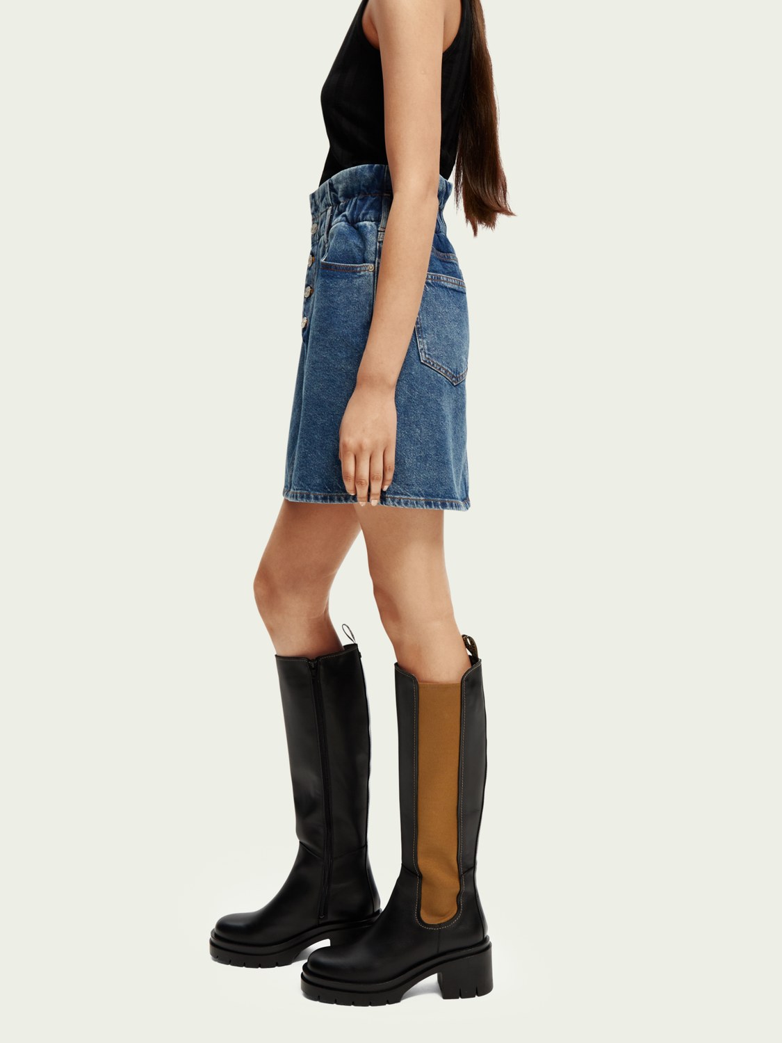 Denim Paper Bag Mini Skirt | scotch & soda outlet