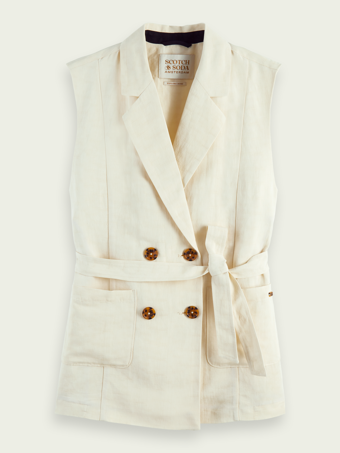 Belted Double-Breasted Gilet | scotch & soda outlet