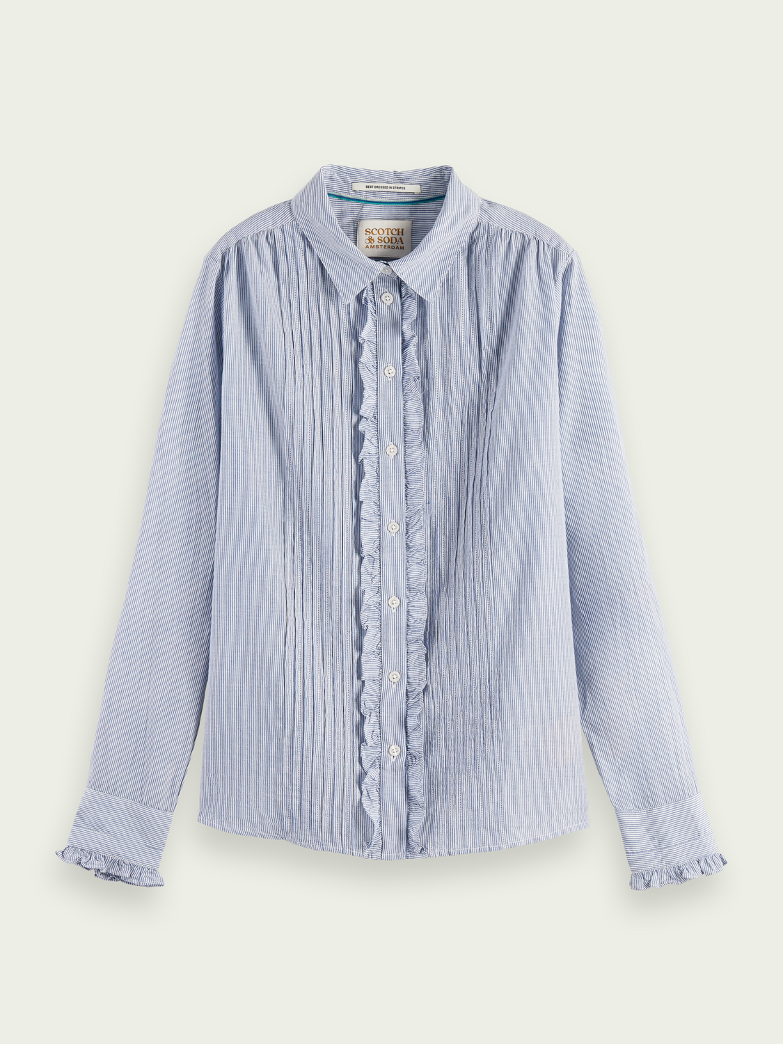 Lightweight Organic Cotton Ruffled Shirt | scotch & soda outlet