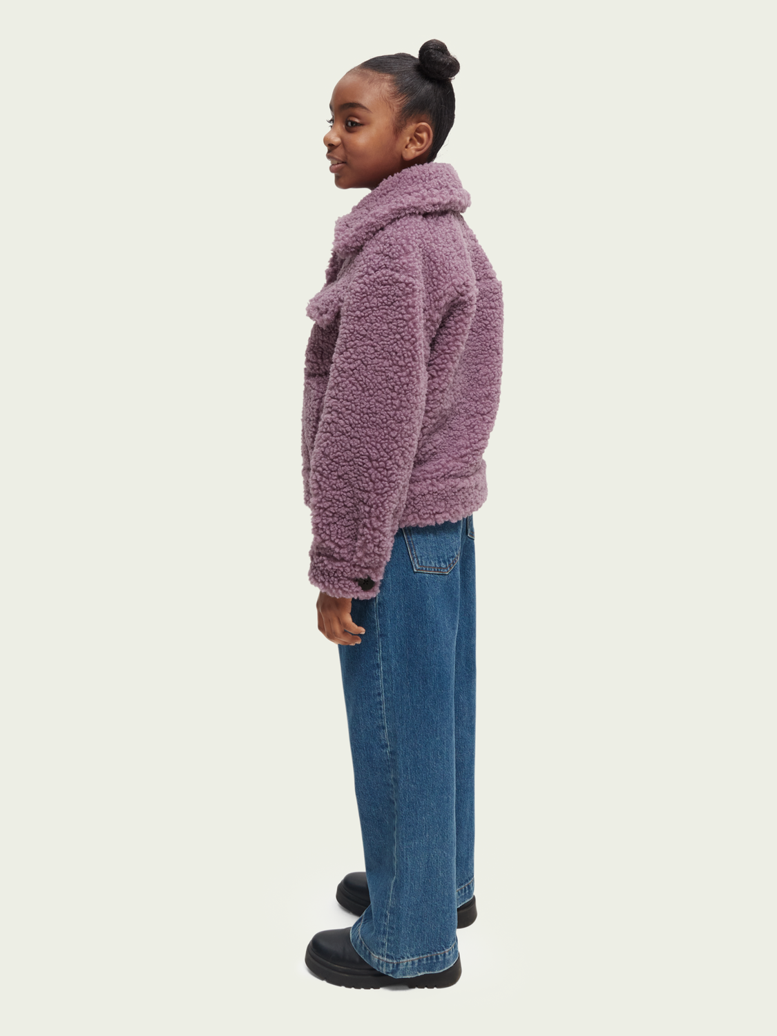 Boxy-Fit Teddy Trucker Jacket