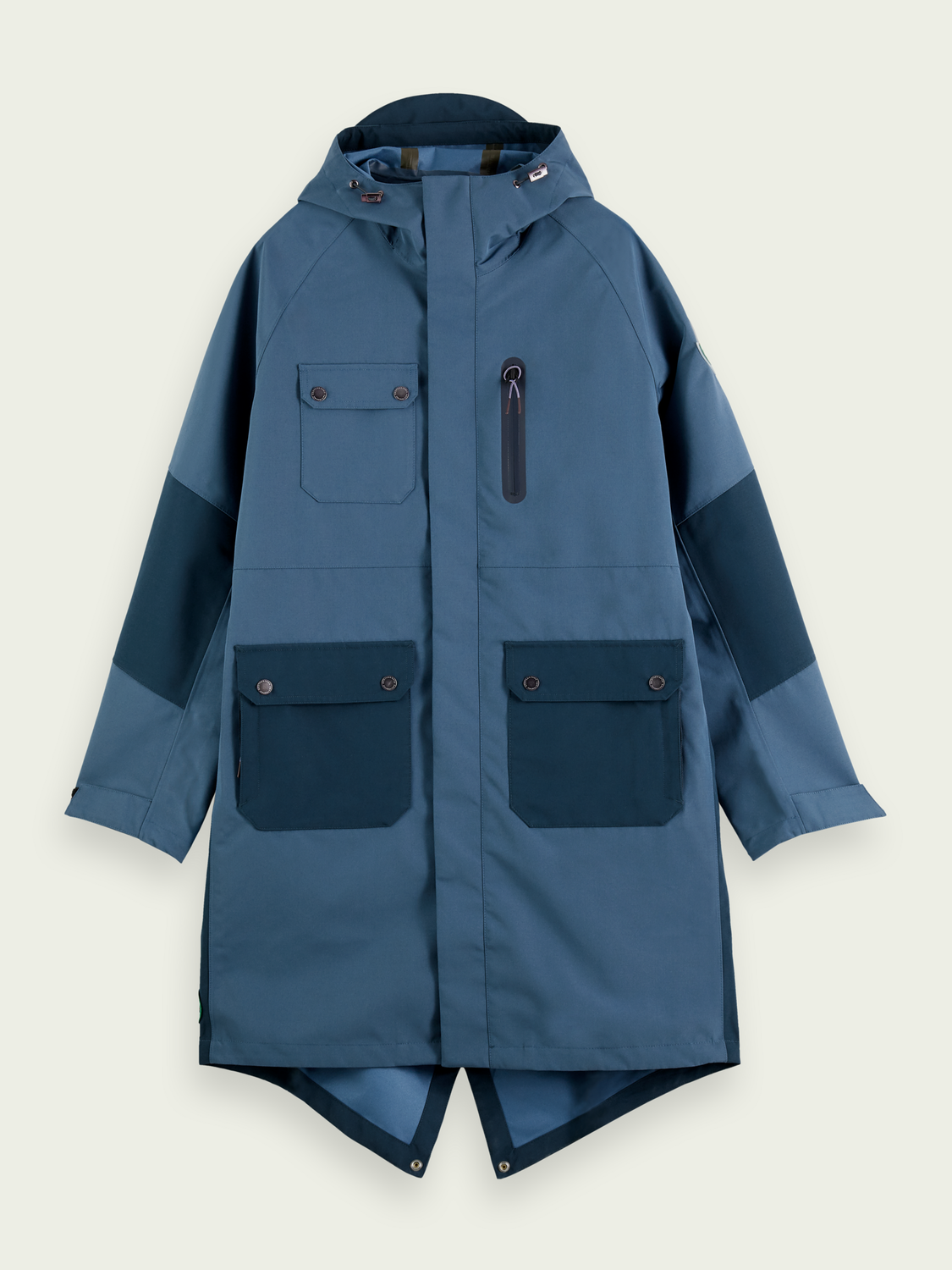 Unisex Water-Repellent Colour-Block Raincoat With Removable Vest | scotch & soda outlet
