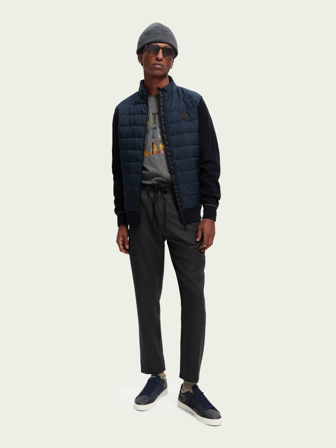 Padded Jacket With Knit Sleeves | Scotch And Soda Outlet