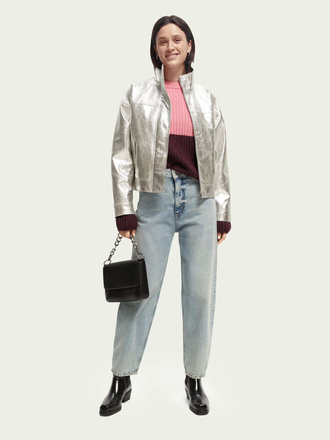 Metallic Leather Jacket | scotch & soda outlet