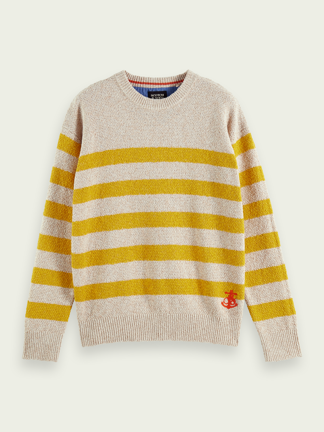 Relaxed Fit Structured Striped Sweater | Scotch And Soda Outlet