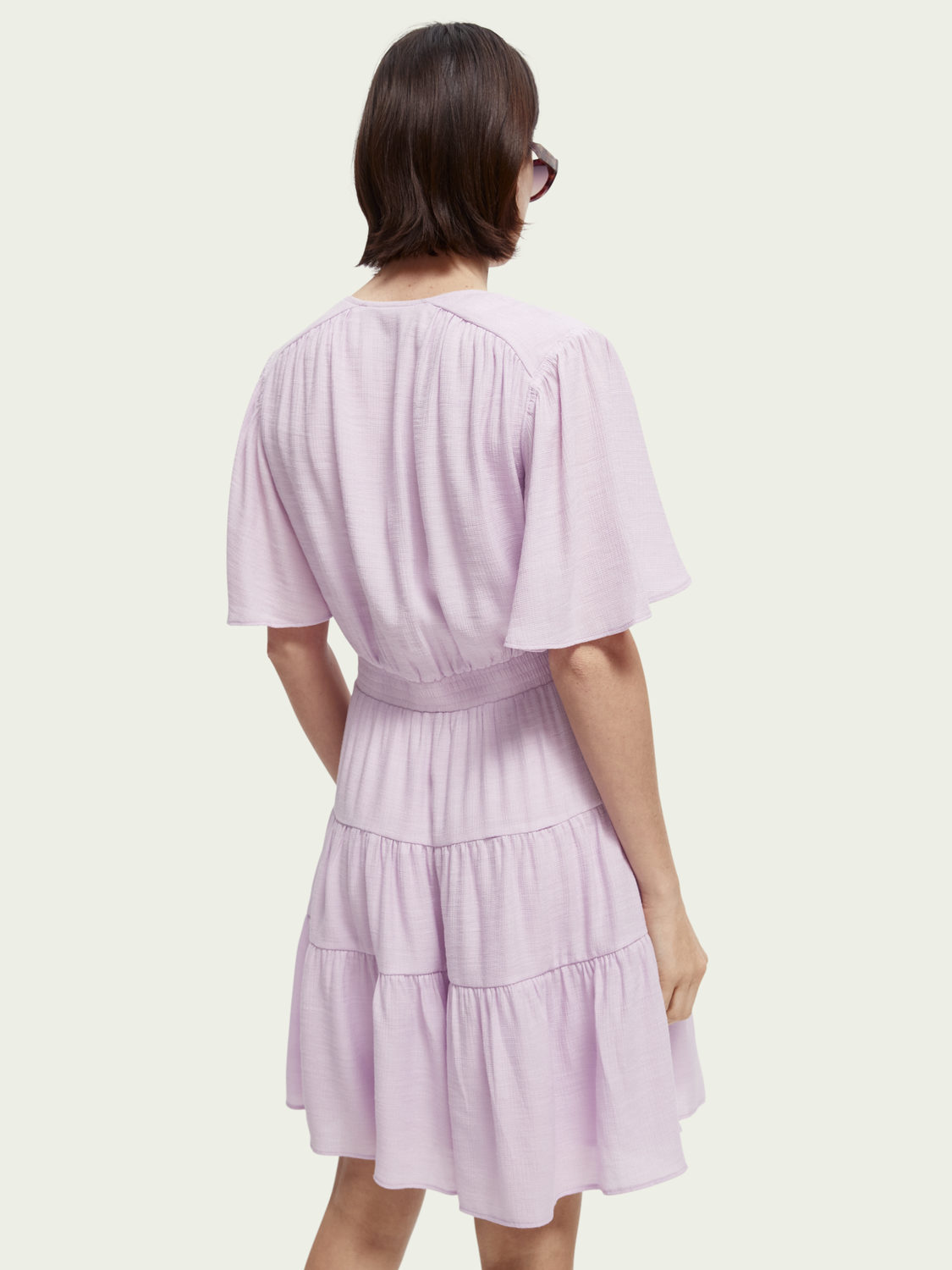 Panelled Gathering Midi-Dress | scotch & soda outlet