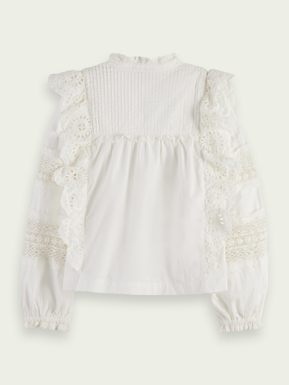 Broderie Anglaise Organic Cotton Ruffled Top