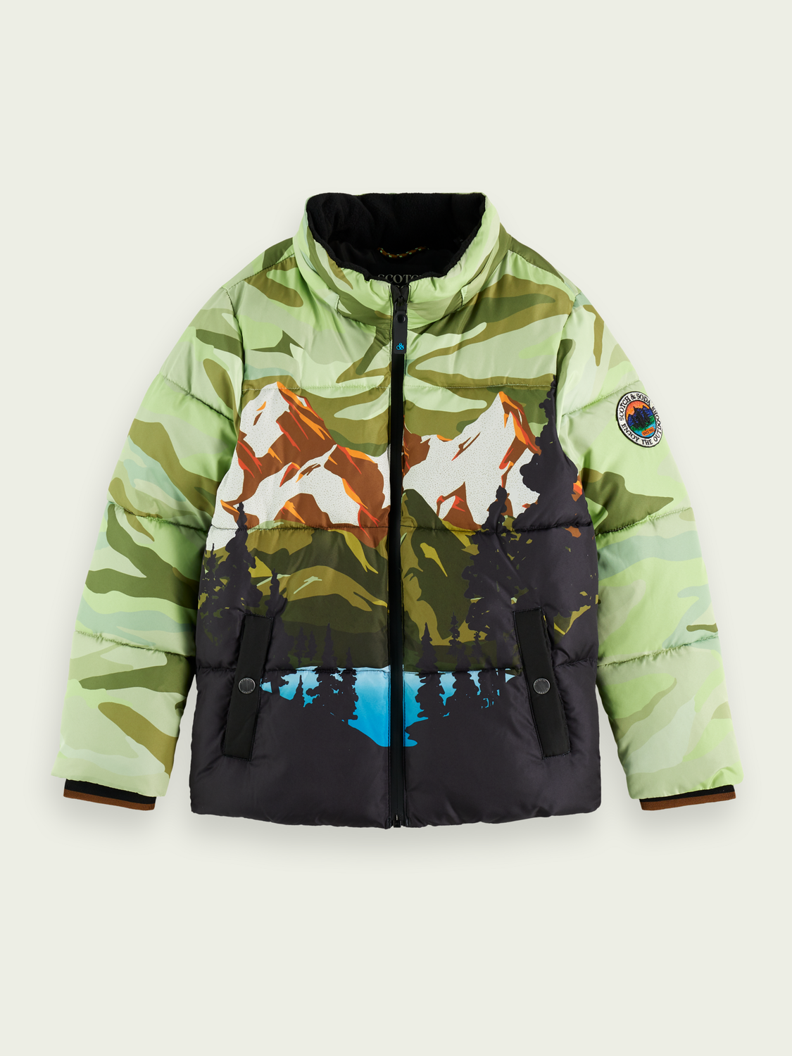 Hooded Puffer Artwork Jacket