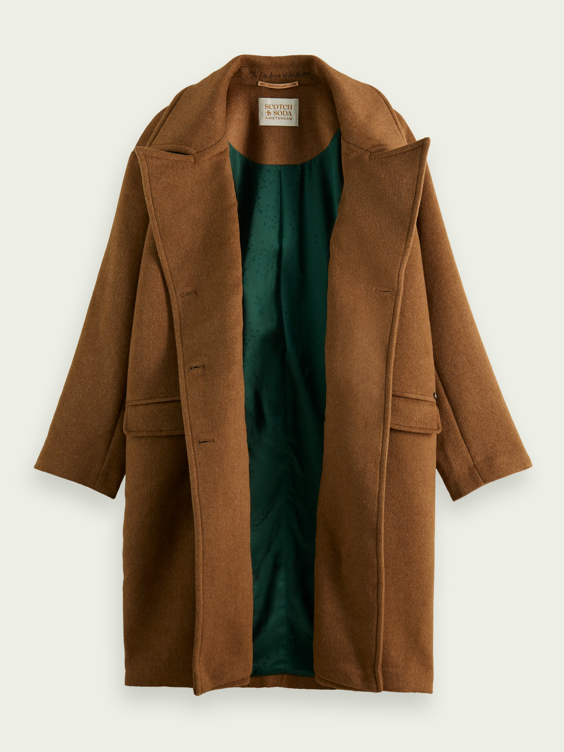 Brushed Double-Breasted Coat | scotch & soda outlet