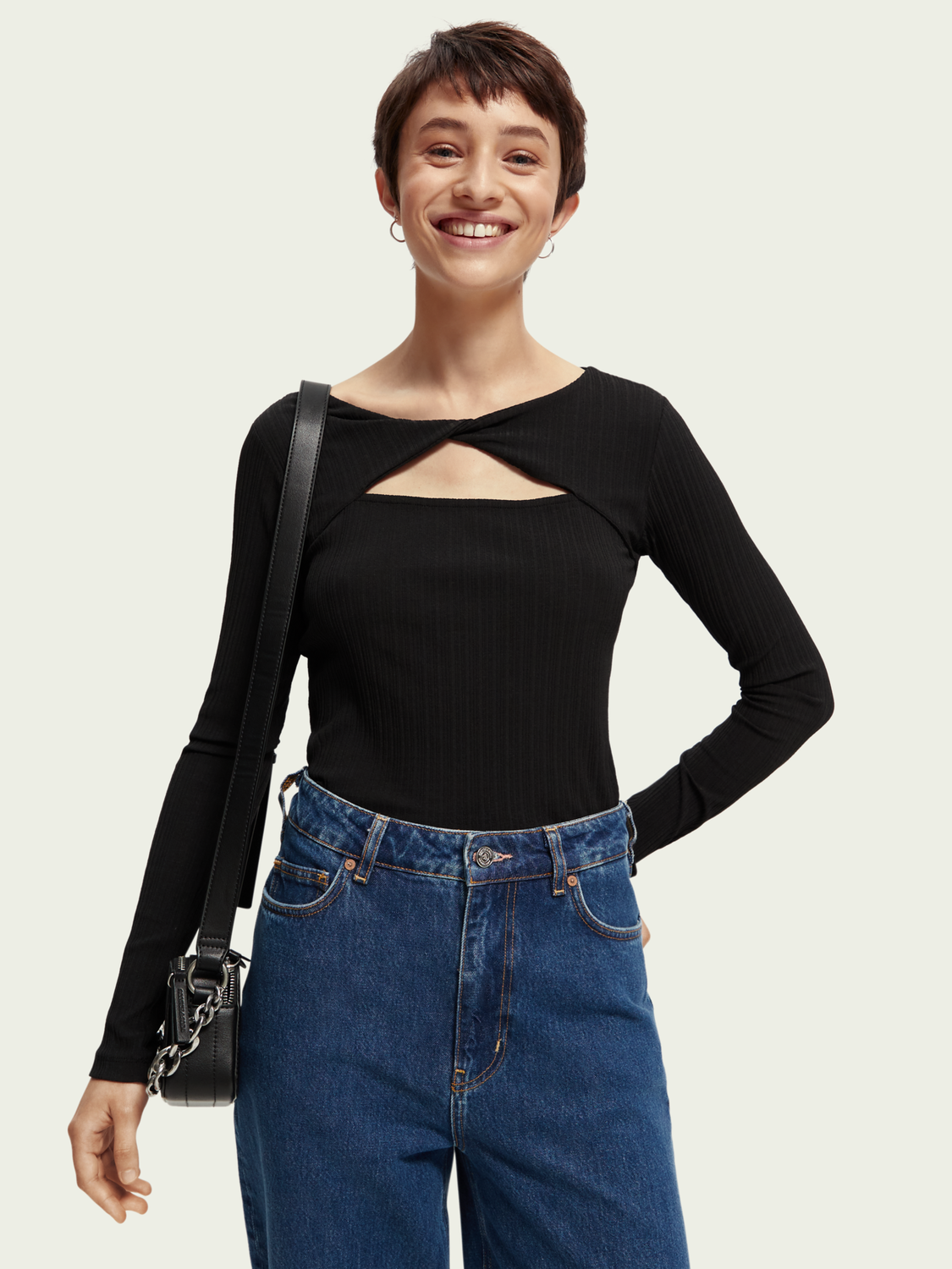Twist Collar Slim-Fit Top | scotch & soda outlet