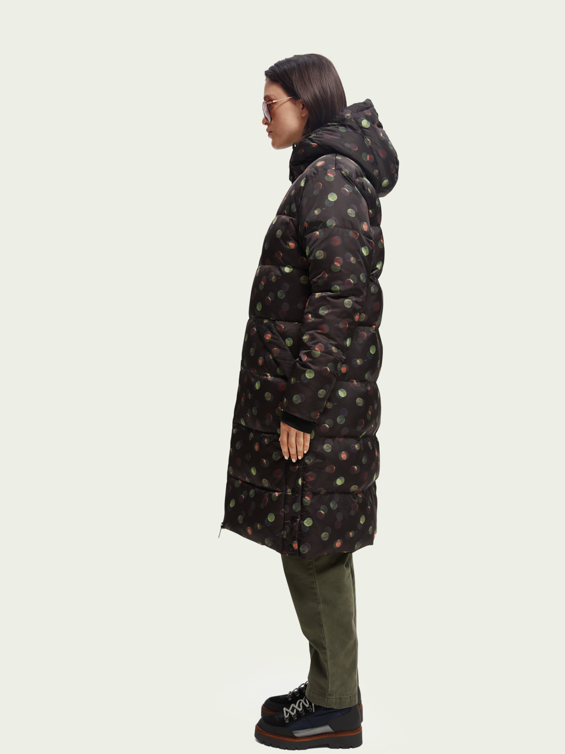 Printed Water-Repellent Long Puffer Jacket | scotch & soda outlet