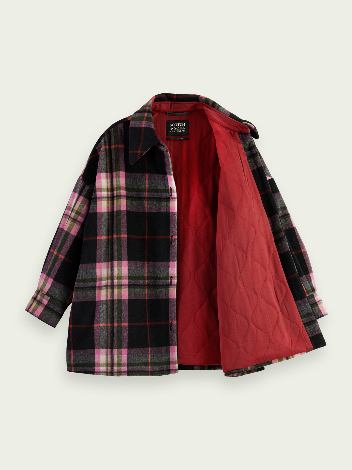 Padded Checked Wool-Blended Overshirt | scotch & soda outlet