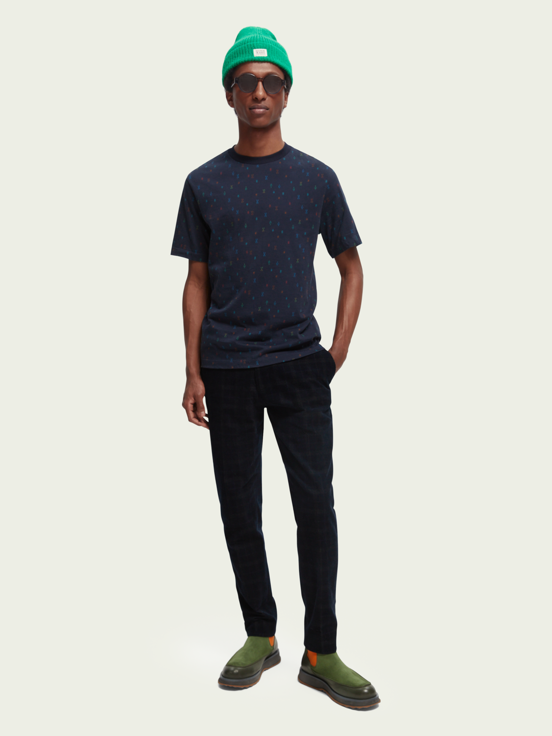 Printed Organic Cotton Jersey Crewneck T-Shirt | Scotch And Soda Outlet