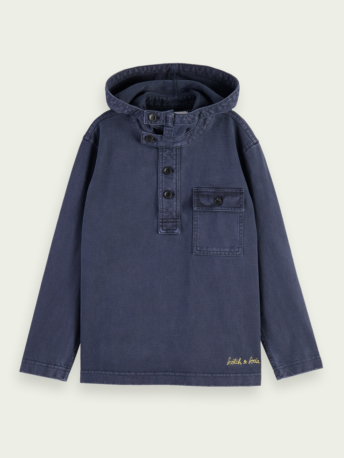 Garment-Dyed Organic Cotton Hooded Overshirt