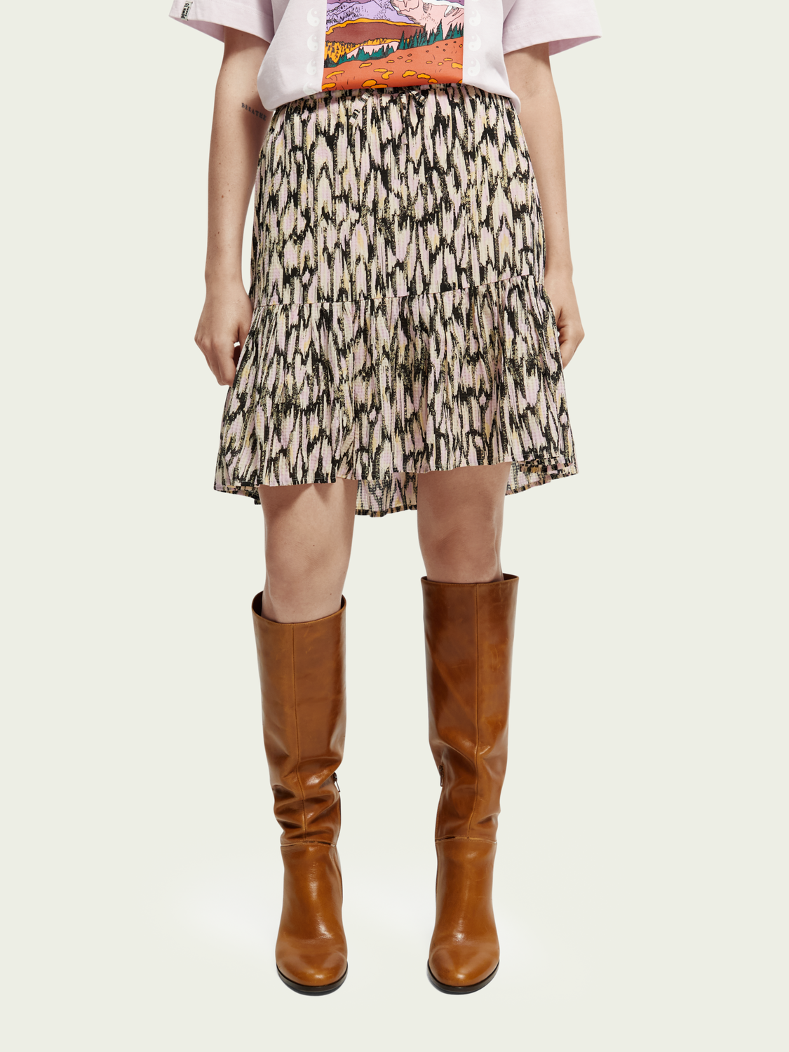 Printed Short Skirt | scotch & soda outlet