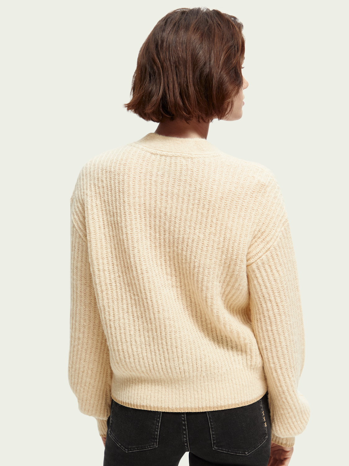 Fuzzy Voluminous-Sleeved Cardigan | scotch & soda outlet