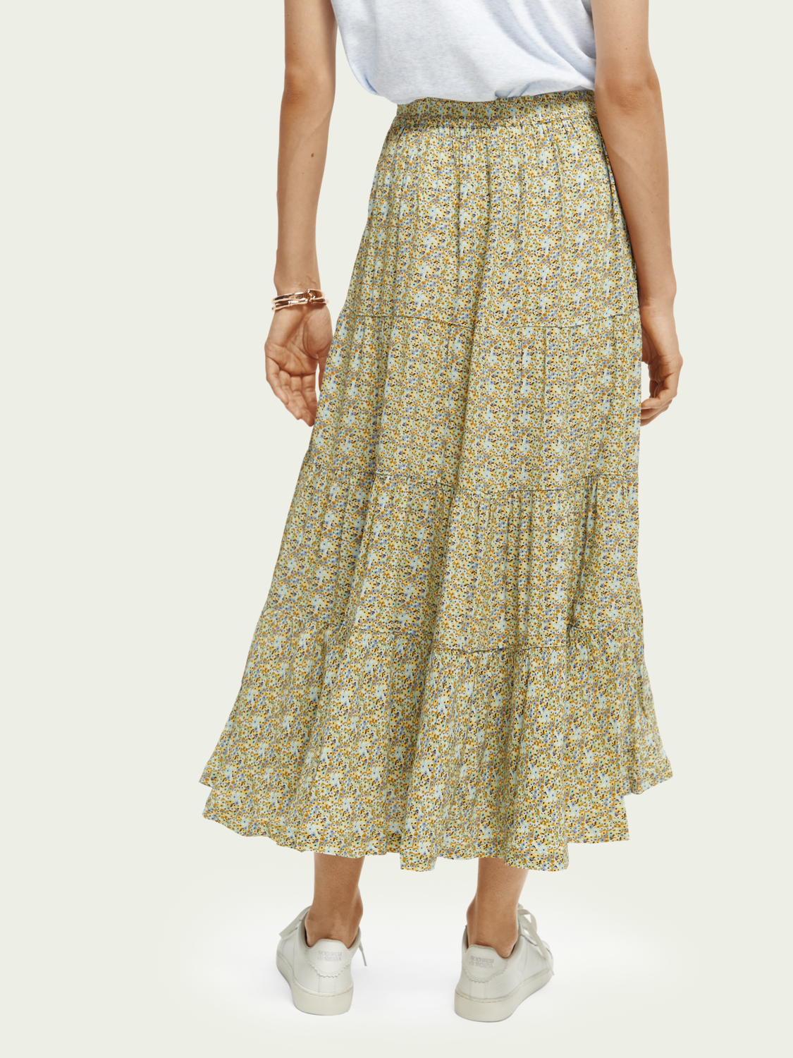 Button-Up Tiered Maxi Skirt | scotch & soda outlet