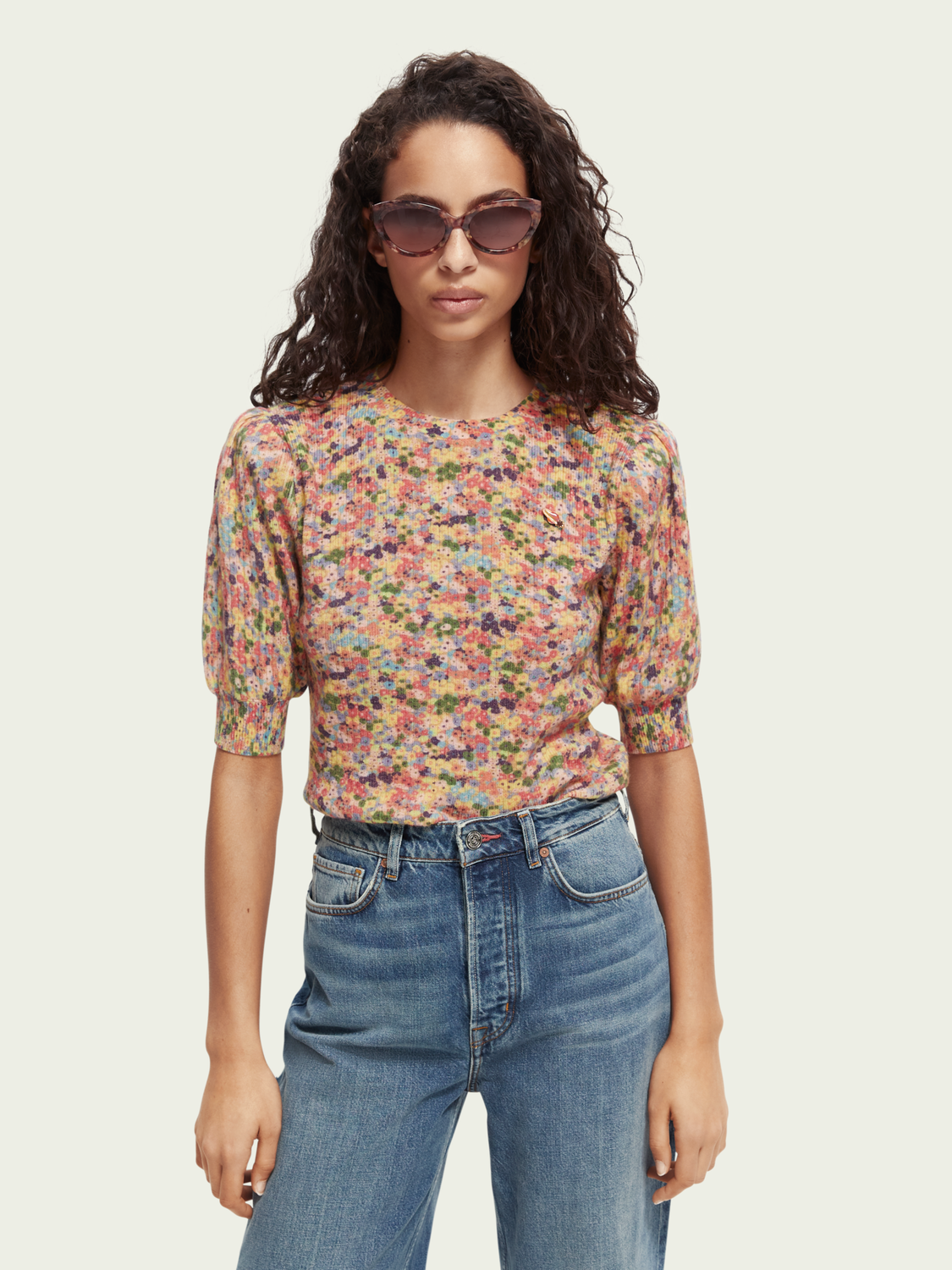Short Puffed-Sleeve Knit Shirt | scotch & soda outlet