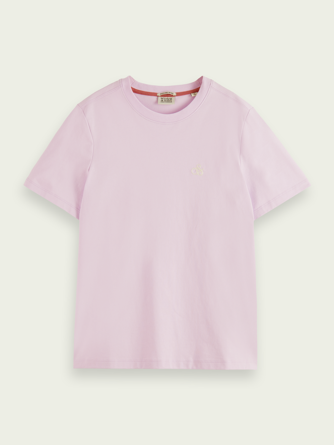 Organic Cotton T-Shirt With Detachable Scarf Collar | scotch & soda outlet