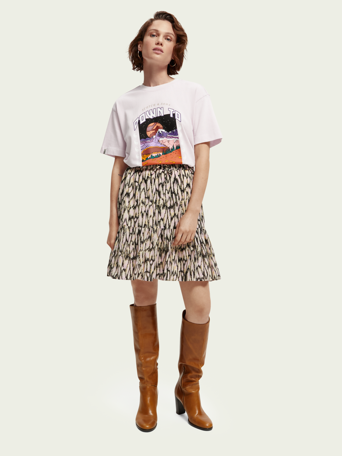 Printed Short Skirt | scotch & soda outlet