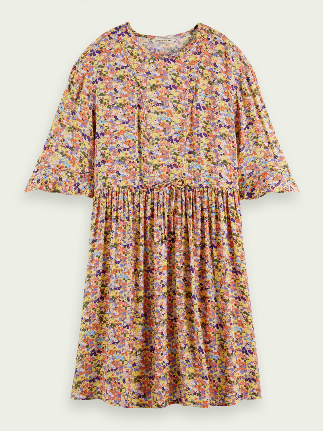 T-Shirt Style Flounce-Sleeved Dress | scotch & soda outlet