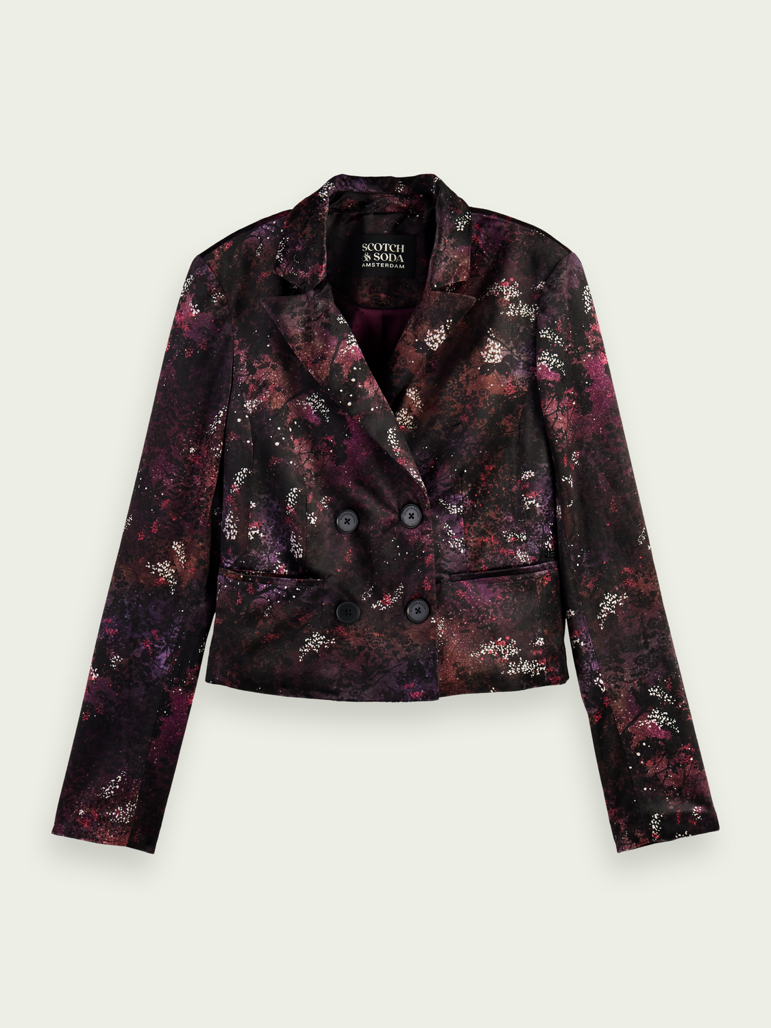 Printed Cropped Velvet Blazer | scotch & soda outlet